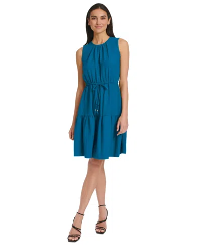 Calvin Klein Women's Crewneck Sleeveless A-line Dress In Cypress