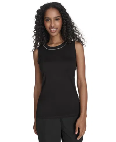 Calvin Klein Women's Crewneck Sleeveless Top In Black