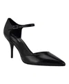 Calvin Klein Women's Crimza Pointy Toe Stiletto Heel Dress Pumps In Black Leather