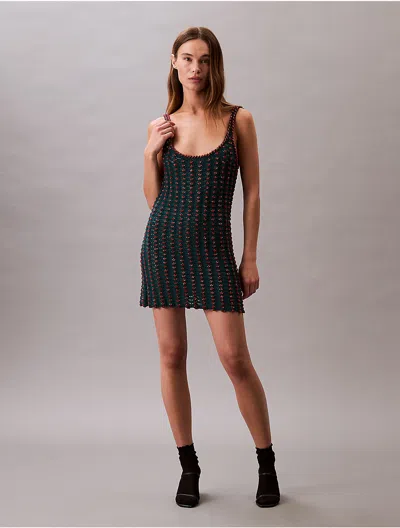 Calvin Klein Women's Crochet Beaded Tank Mini Dress