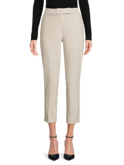 Calvin Klein Women's Crop Straight Leg Trousers In Beige