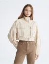 Calvin Klein Women's Cropped Belted Utility Jacket In Landscape