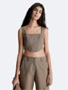 Calvin Klein Women's Cropped Corset Top In Shitake
