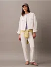 Calvin Klein Women's Cropped Denim Trucker Jacket In Optic White