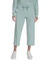 Calvin Klein Women's Cropped Drawstring-waist Pants In Blue Surf