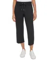 Calvin Klein Women's Cropped Drawstring-waist Pants In Pearl Grey Heather
