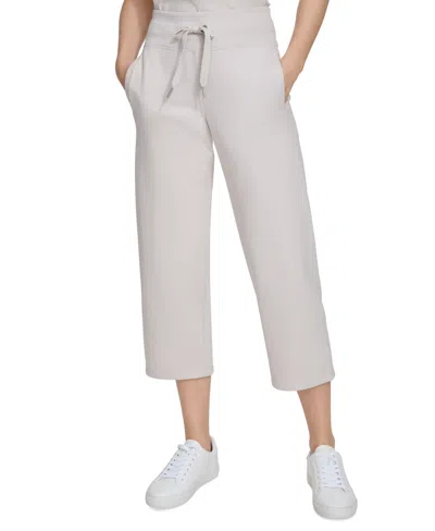 Calvin Klein Women's Cropped Drawstring-waist Pants In Porcini