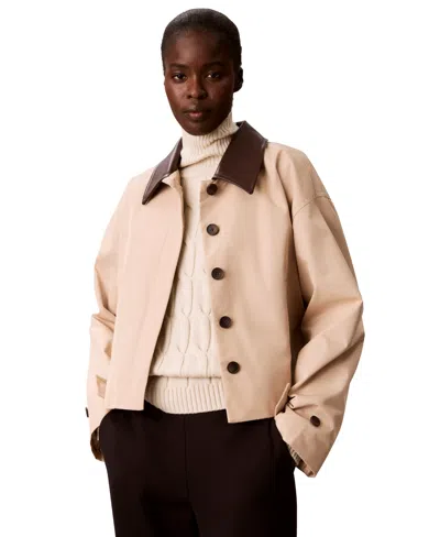 Calvin Klein Women's Cropped Jacket In Neutral
