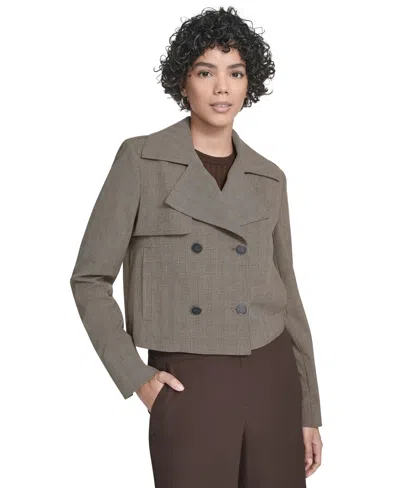 Calvin Klein Women's Cropped Trench Jacket In Gray
