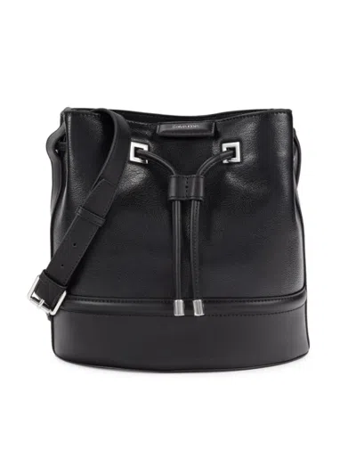 Calvin Klein Women's Crossbody Bucket Bag In Black
