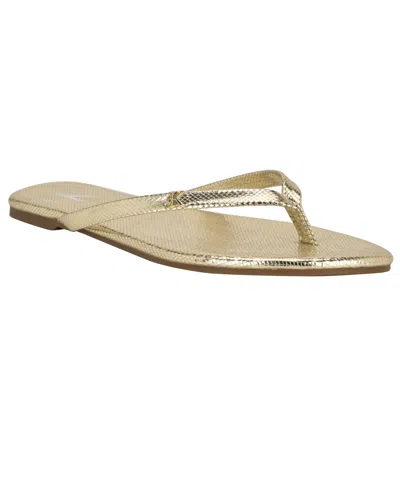 Calvin Klein Women's Crude Slide On Casual Flat Sandals In Gold Snake