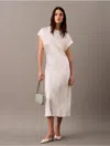 Calvin Klein Women's Crushed Satin Midi Sheath Dress