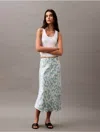 Calvin Klein Women's Crushed Satin Print Midi Skirt