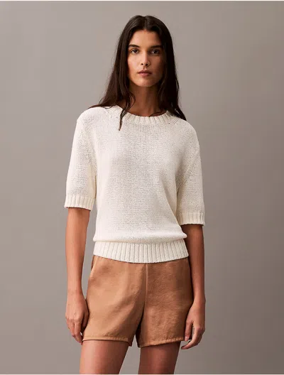 Calvin Klein Women's Crushed Satin Shorts In Brown