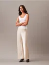 Calvin Klein Women's Crushed Satin Wide Leg Pants In Parchment