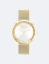 Calvin Klein Twisted Crystal Mesh Strap Watch, 34mm