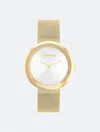 Calvin Klein Twisted Crystal Mesh Strap Watch, 34mm In Gold