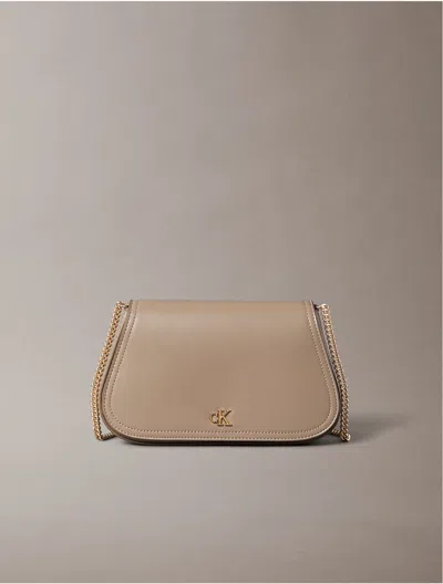 Calvin Klein Women's Curved Monogram Chain Wallet In Brown