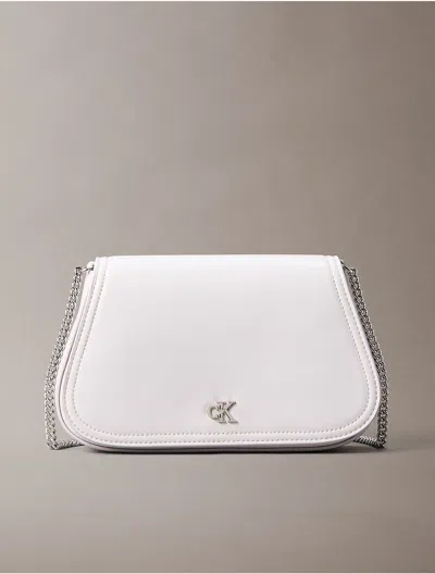 Calvin Klein Women's Curved Monogram Chain Wallet In White