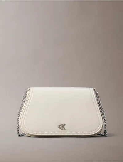 Calvin Klein Women's Curved Monogram Chain Wallet In White