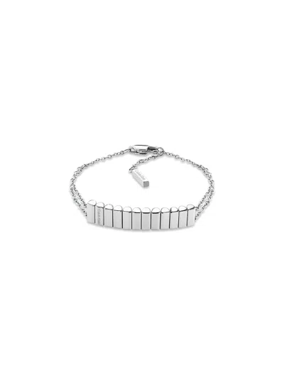 Calvin Klein Women's Curved Pebble Bracelet In Silver