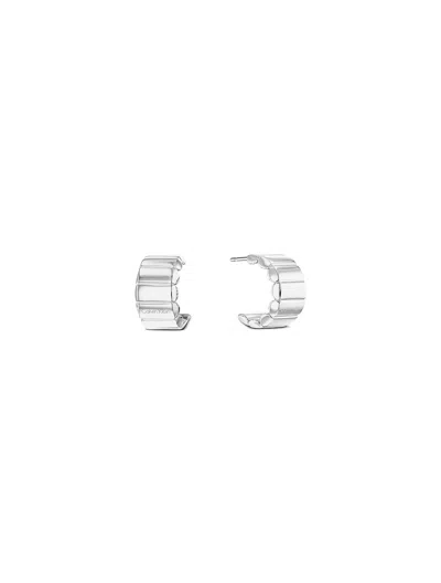 Calvin Klein Women's Curved Pebble Earrings In Silver