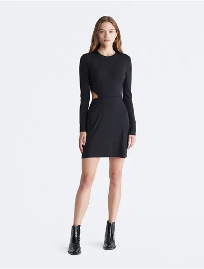 Calvin Klein Women's Cut Out Mini Dress In Black Beauty