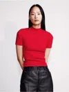 Calvin Klein Women's Cut Out Slim Crewneck T-shirt In Red