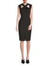 Calvin Klein Women's Cutout Sheath Knee Length Dress In Black