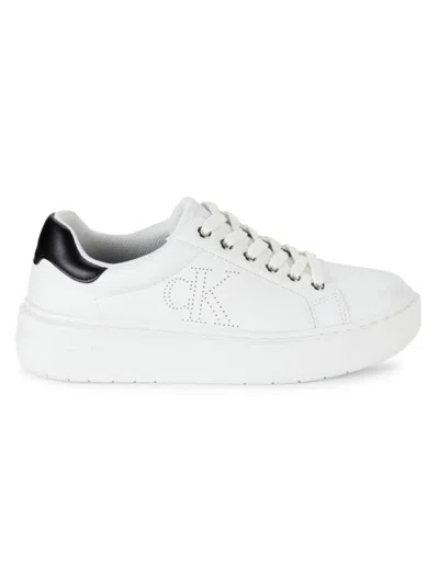 Calvin Klein Daili Metallic Sneaker In White