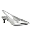 Calvin Klein Dainty Womens Pointed Toe Heels Slingback Sandals In Silver