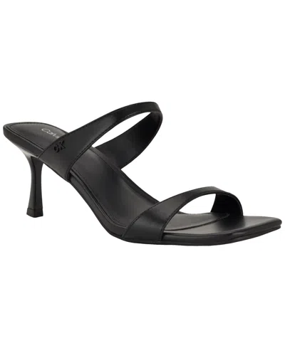 Calvin Klein Women's Danetta Square Toe Slip-on Dress Sandals In Black