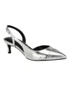 Calvin Klein Slingback Kitten Heel Pump In Silver Snake