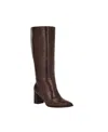 Calvin Klein Dawna Womens Zipper Knee-high Boots In Dark Brown Leather