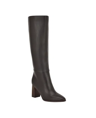 Calvin Klein Women's Dawna Tall Block Heel Boots In Brown