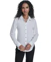 Calvin Klein Women's Decorated Button-down Top In White