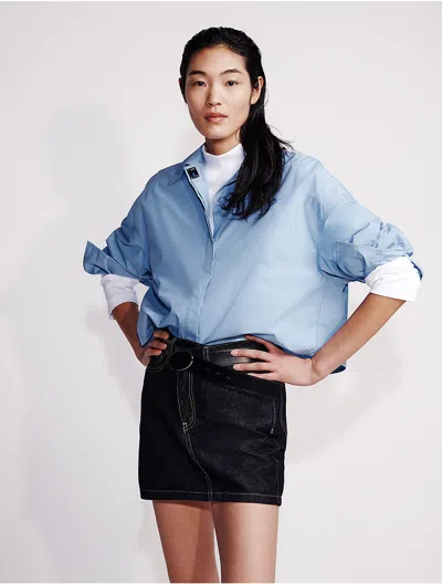 Calvin Klein Women's Denim Asymmetric Waist Mini Skirt