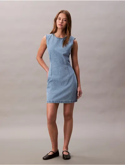 Calvin Klein Women's Denim Cap Sleeve Mini Dress