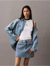 Calvin Klein Women's Denim Mini Skirt In Blue Stone