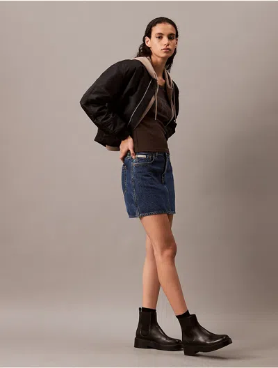 Calvin Klein Women's Denim Mini Skirt In Pacifico