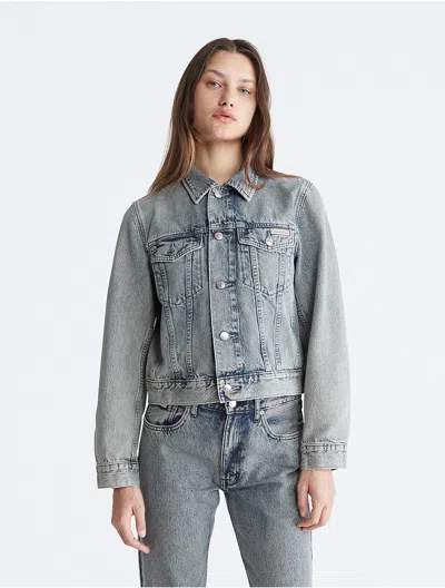 Calvin Klein Women's Denim Trucker Jacket In Blue