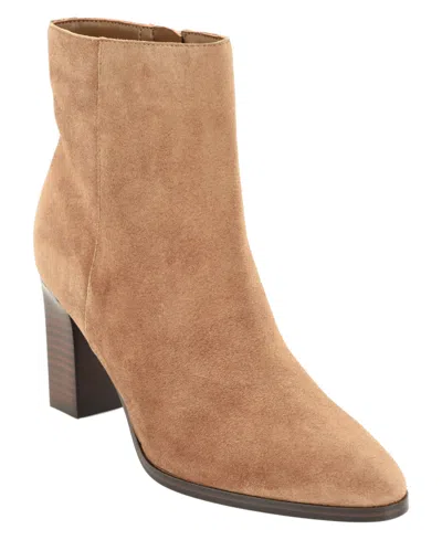 Calvin Klein Women's Deven Block Heel Booties In Brown