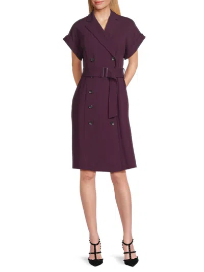 CALVIN KLEIN WOMEN'S DOUBLE-BREASTED BELTED BLAZER DRESS