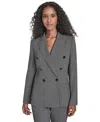 Calvin Klein Women's Double Breasted Jacket In Gray