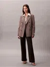 Calvin Klein Women's Double-breasted Wool Gabardine Blend Blazer