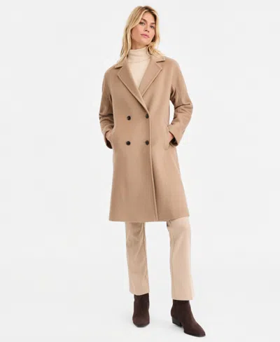 Calvin Klein Women's Double-breasted Coat In Brown