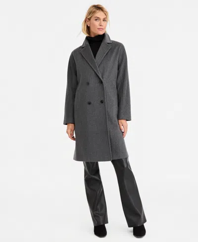 Calvin Klein Women's Double-breasted Coat In Black