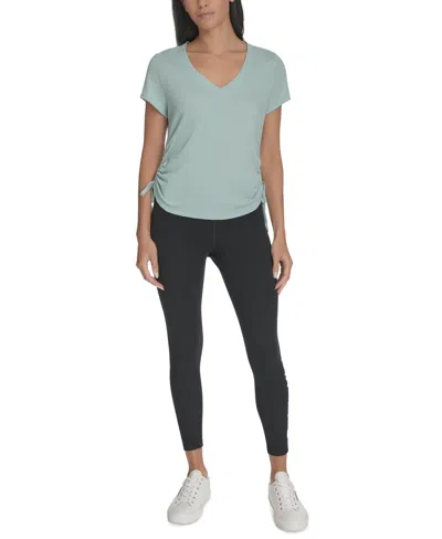 Calvin Klein Women's Drawstring-ruched Textured Top