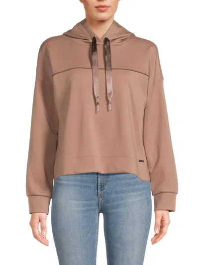 Calvin Klein Women's Drop Shoulder Hoodie In Cafe