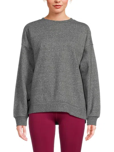 Calvin Klein Women's Dropped Shoulder Sweatshirt In Black Heather